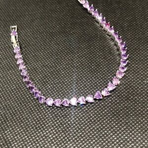 Purple Crystal Tennis Bracelet - Women Jewelry